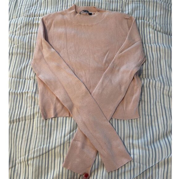 Brandy Melville Cropped Ribbed Sweater - Pastel Pink - Picture 3 of 4